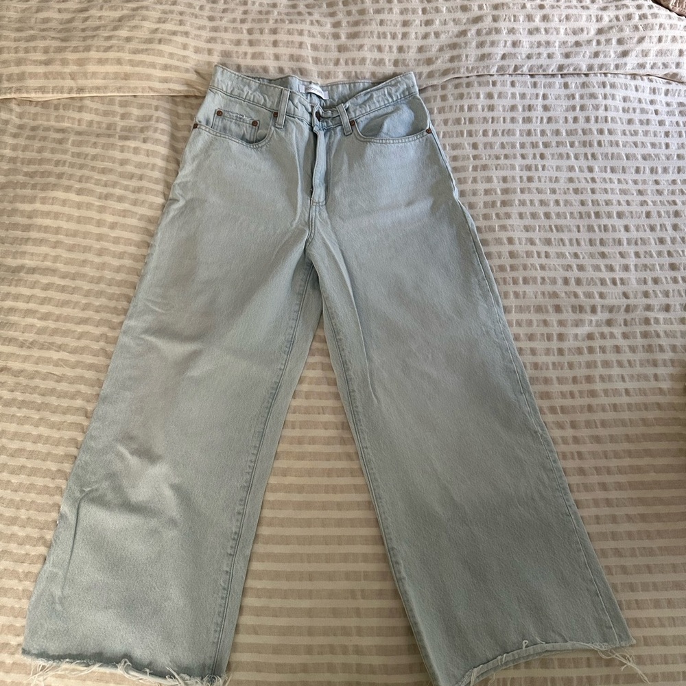 Nobody Denim Blue Flare Wide Leg Jeans